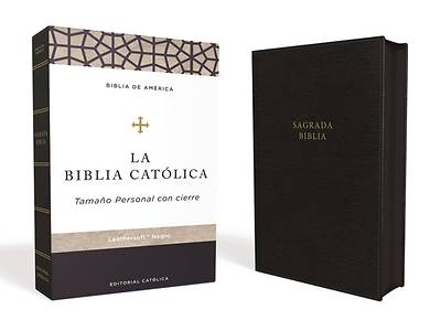 Picture of Biblia Católica En Piel, Negra, Tamaño Personal Con Cierre / Catholic Bible (Spanish Language), Personal Size, Café, Leathersoft, with Zipper