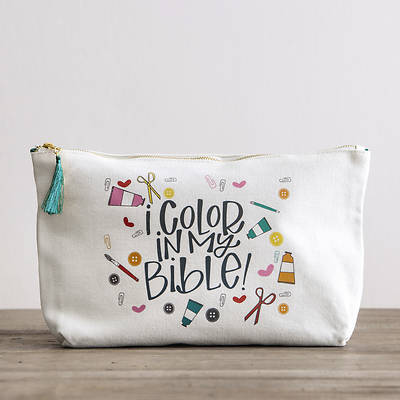 Picture of I Color In My Bible Canvas Travel Pouch