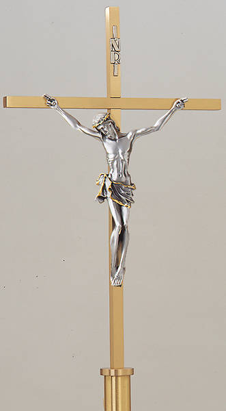 Picture of Koleys K830 Bronze 78" Processional Crucifix Satin