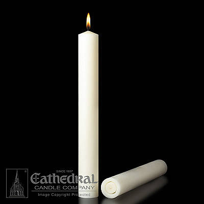 Picture of 51% Beeswax Altar Candles Cathedral 9 x 1 3/4 Pack of 12 All Purpose End