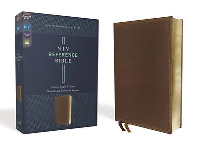 Picture of NIV Reference Bible, Deluxe Single-Column, Leathersoft, Brown, Comfort Print
