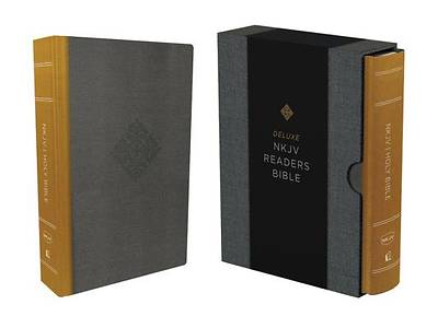 Picture of NKJV, Deluxe Reader's Bible, Cloth Over Board, Yellow/Gray