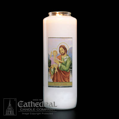 Picture of St. Joseph 6-Day Glass Prayer Candle