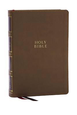 Picture of Kjv, Compact Center-Column Reference Bible, Leathersoft, Brown, Red Letter, Comfort Print