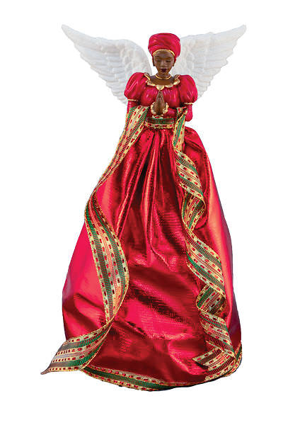 Picture of Tree Topper Serenity Angel Red 14"