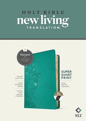 Picture of NLT Super Giant Print Bible, Filament Enabled Edition (Red Letter, Leatherlike, Peony Rich Teal, Indexed)