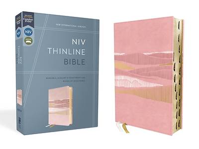 Picture of Niv, Thinline Bible, Leathersoft, Pink, Red Letter, Thumb Indexed, Comfort Print