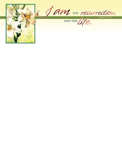 Picture of I Am The Resurrection And The Life Easter Letterhead (Package of 100)