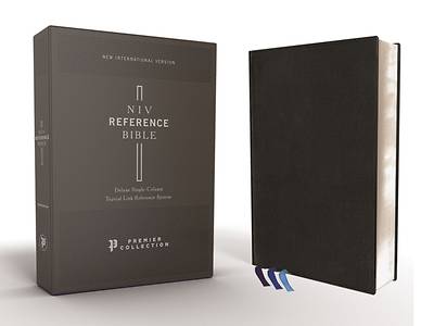 Picture of NIV Reference Bible, Deluxe Single-Column, Premium Leather, Goatskin, Black, Premier Collection, Comfort Print