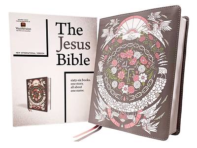 Picture of The Jesus Bible Artist Edition, Niv, Leathersoft, Gray Floral, Comfort Print