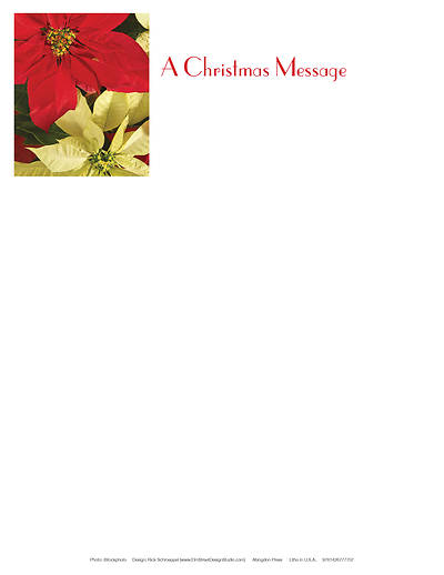 Picture of Music and Poinsettia Christmas Letterhead 2015 (Pkg of 50)