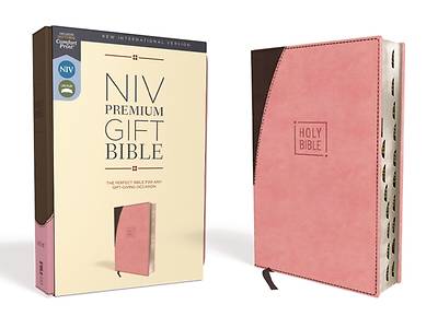 Picture of NIV, Premium Gift Bible, Leathersoft, Pink/Brown, Red Letter Edition, Indexed, Comfort Print