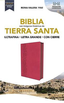 Picture of Biblia Reina-Valera 1960, Tierra Santa, Ultrafina Letra Grande, Leathersoft, Fuscia, Con Cierre