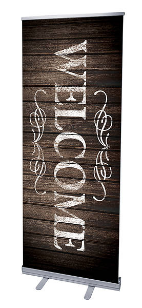 Picture of Rustic Charm Welcome RollUp Banner with Stand