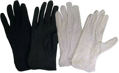 Picture of Cotton Performance With Plastic Dots Handbell Gloves - Black, Large
