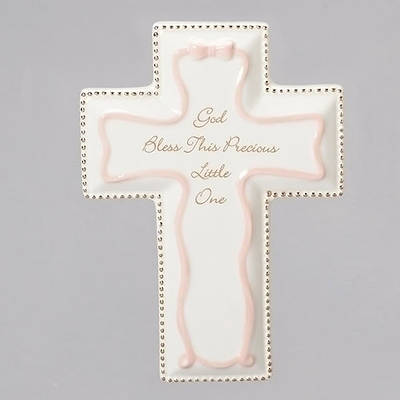 Picture of God Bless This Precious One  Baby Wall Cross 6" Pink