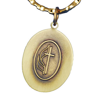 Picture of Antique Gold UM Cross & Flame Keychain