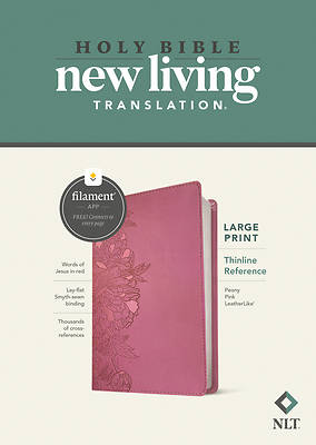 Picture of NLT Large Print Thinline Reference Bible, Filament Enabled Edition (Red Letter, Leatherlike, Peony Pink)