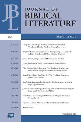 Picture of Journal of Biblical Literature 144.4 (2025)