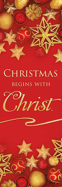 Picture of Christmas Begins with Christ 2' x 6' Fabric Banner