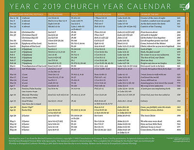 Picture of Church Year Calendar 2019, Year C