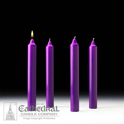 Picture of Cathedral Advent Candle Set 12" X 1-1/2" - 4 Purple