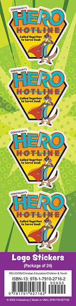 Picture of Vacation Bible School (VBS) Hero Hotline Logo Stickers (Pkg of 24)