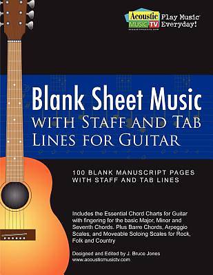 Picture of Blank Sheet Music with Staff and Tab Lines for Guitar