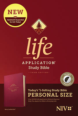 Picture of NIV Life Application Study Bible, Third Edition, Personal Size (Leatherlike, Berry, Indexed)