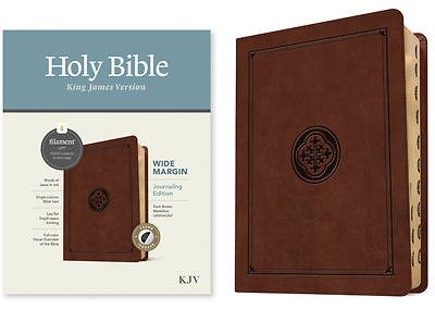 Picture of KJV Wide Margin Bible, Filament Enabled Edition (Red Letter, Leatherlike, Dark Brown Medallion, Indexed)