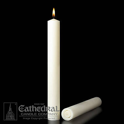 Picture of 51% Beeswax Altar Candles Cathedral 17 x 1 3/4 Pack of 12 All Purpose End