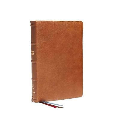 Picture of Nkjv, Reference Bible, Classic Verse-By-Verse, Center-Column, Premium Goatskin Leather, Brown, Premier Collection, Red Letter, Comfort Print