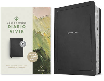 Picture of Biblia de Estudio del Diario Vivir Ntv (Sentipiel, Negro, Índice, Letra Roja)