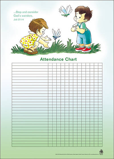 Picture of God's Wonders Attendance Chart