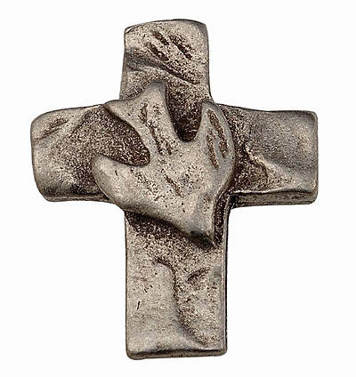 Picture of Cross Dove Pewter Pin