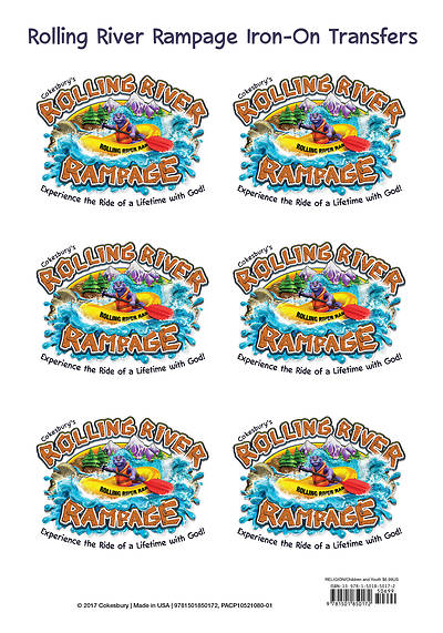 Picture of Vacation Bible School (VBS) 2018 Rolling River Rampage Iron-On Transfers (Pkg of 12)