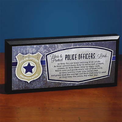 Picture of Bless & Protect Police Officers Mini Plaque