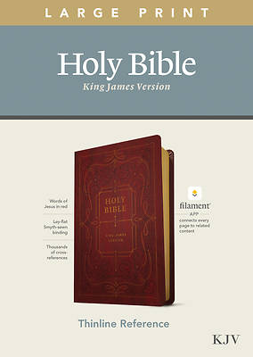 Picture of KJV Large Print Thinline Reference Bible, Filament Enabled Edition (Red Letter, Leatherlike, Burgundy)