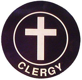Picture of Clergy Static Cling Emblem Black Background