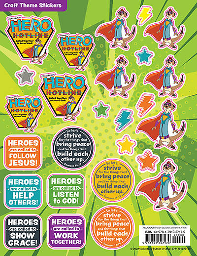 Picture of Vacation Bible School (VBS) Hero Hotline Craft Theme Stickers  (Pkg of 12)