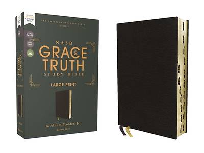 Picture of Nasb, the Grace and Truth Study Bible, Large Print, European Bonded Leather, Black, Red Letter, 1995 Text, Thumb Indexed, Comfort Print