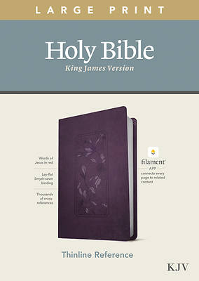 Picture of KJV Large Print Thinline Reference Bible, Filament Enabled Edition (Red Letter, Leatherlike, Floral/Purple)