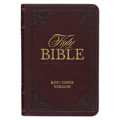 Picture of KJV Holy Bible, Mini Pocket Size, Faux Leather Red Letter Edition - Ribbon Marker, King James Version, Burgundy