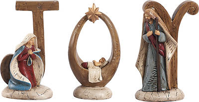 Picture of Resin JOY Nativity Set - 3 piece
