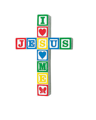 Picture of Jesus Loves Me Primary Colors Cross