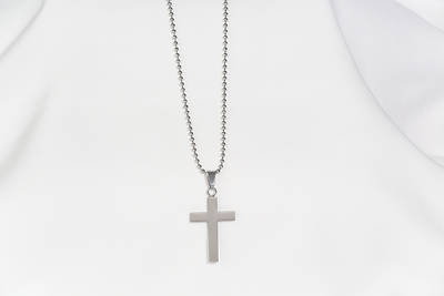 Picture of Stainless Steel Layered Cross on 24" Bead Chain