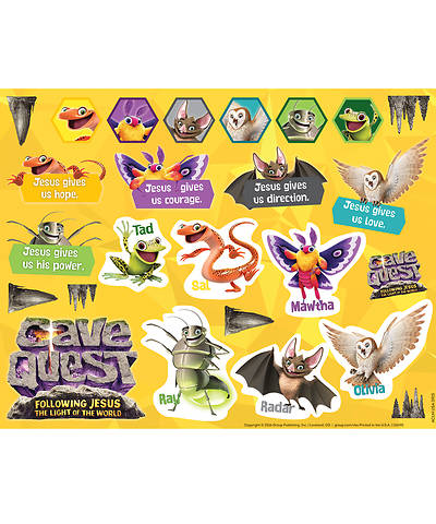 Picture of Vacation Bible School (VBS) 2016 Cave Quest Theme Sticker Sheets (Pkg. of 10 )