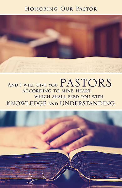 Picture of Pastor Appreciation Bulletin - Jeremiah 3:15 Honoring Our Pastor (Pack of 100)