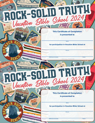 Picture of Vacation Bible School VBS 2024 Breaker Rock Beach PK50 Completion Certificates