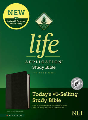Picture of NLT Life Application Study Bible, Third Edition (Red Letter, Leatherlike, Black/Onyx, Indexed)